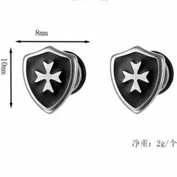 پیرسینگ گوش استیل اسپرت رنگ ثابت کد sf