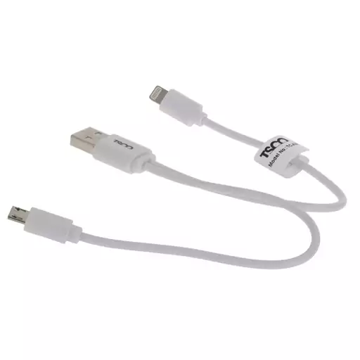 کابل تبدیل USB به microUSB و لایتنینگ تسکو مدل TC-A28 طول 0.2 متر