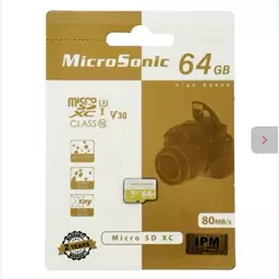 رم میکرو 64 گیگ میکروسونیک MicroSonic 533X V30 U3 C10 80MB/s رم میکرو اس دی میکروسونیک استاندارد U3 کلاس 10 ظرفیت 64 گیگ