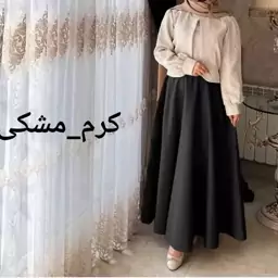 کت و دامن زنانه مجلسی جنس کت ژاکارد و دامن مازراتی فری سایز عیدانه مدل لاکچری آی پری