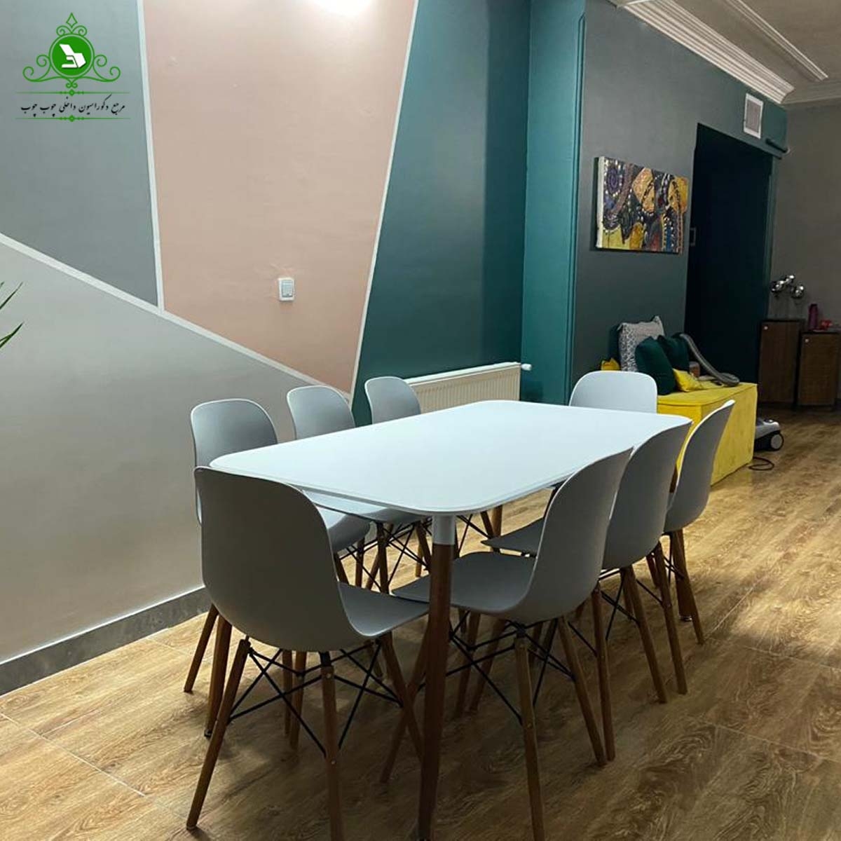 میز ناهارخوری هشت نفره مدل آرین مستطیلی (پرداخت کرایه پس از تحویل)