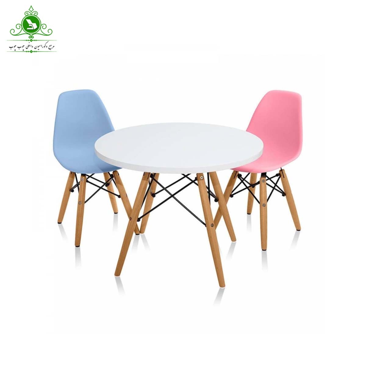 میز و صندلی دو نفره فایبرگلاس کودکانه (پرداخت کرایه پس از تحویل)