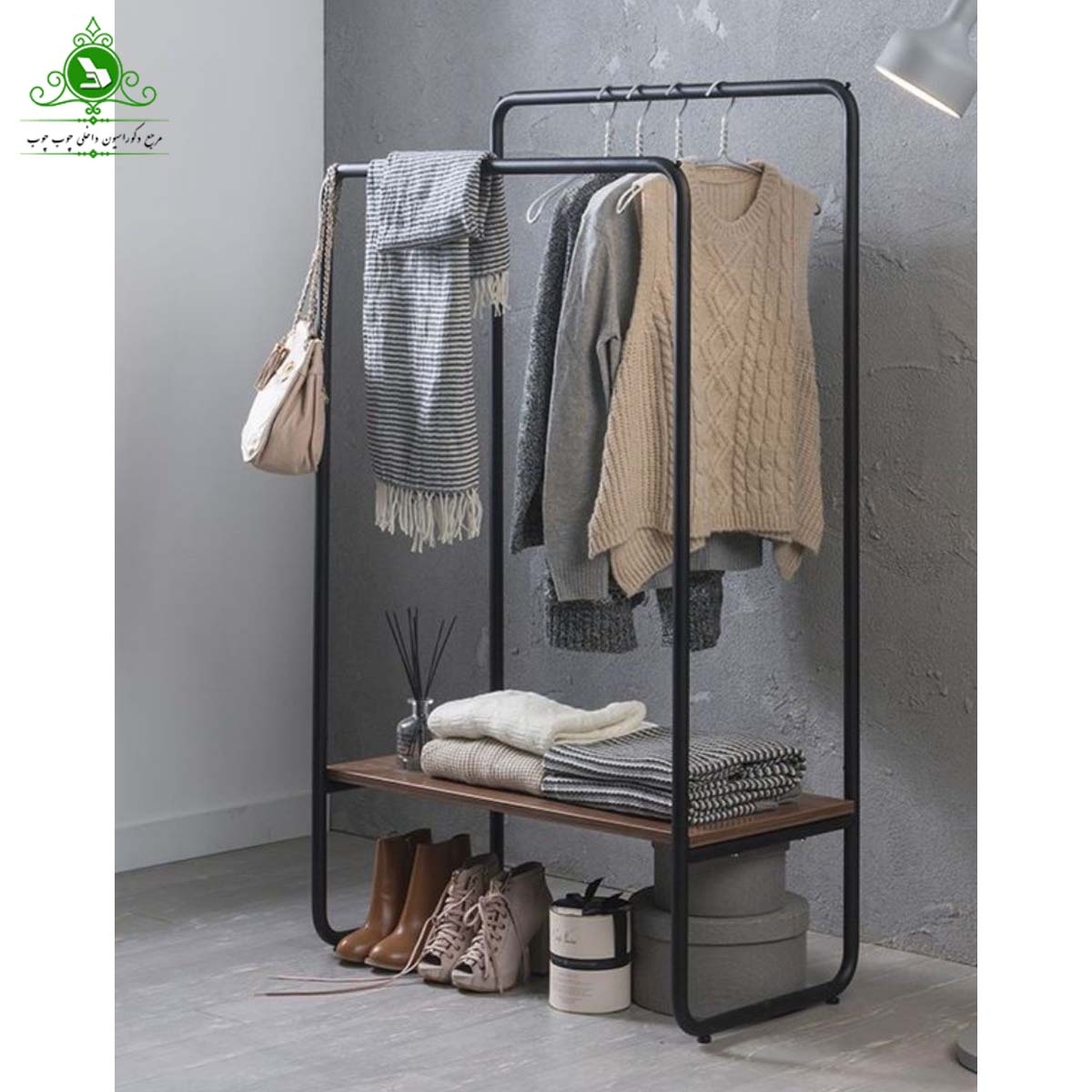 رگال لباس فلزی ایستاده صفحه دار (پرداخت کرایه پس از تحویل)