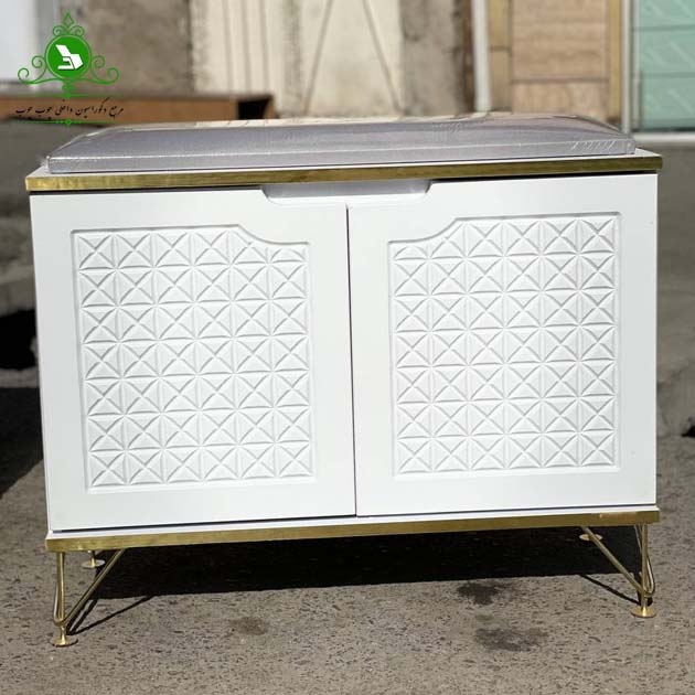 جاکفشی نیمکت مدل دو درب پایه فلزی (پرداخت کرایه پس از تحویل)