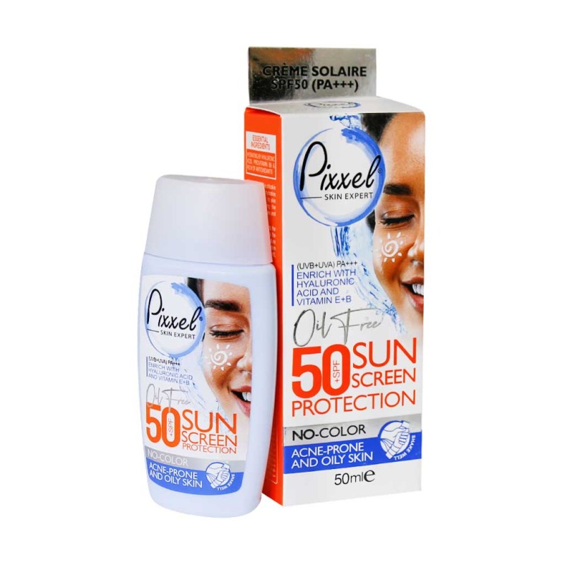 کرم ضد آفتاب بی رنگی پیکسل SPF50 پوست چرب