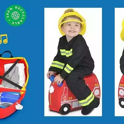 چمدان سواری کودک با ظرفیت 18 لیتر طرح ماشین آتش نشانی مدل 00254 Trunki 18L