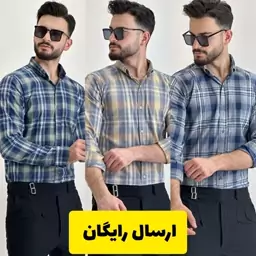 پیراهن مردانه بلند چهارخونه سایز لارج تا 3 ایکس لارج 