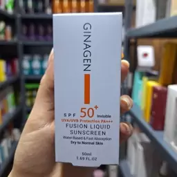 کرم ضد آفتاب بی رنگ ژیناژن پوست خشک و نرمال SPF50حجم 50 میلی لیتر 