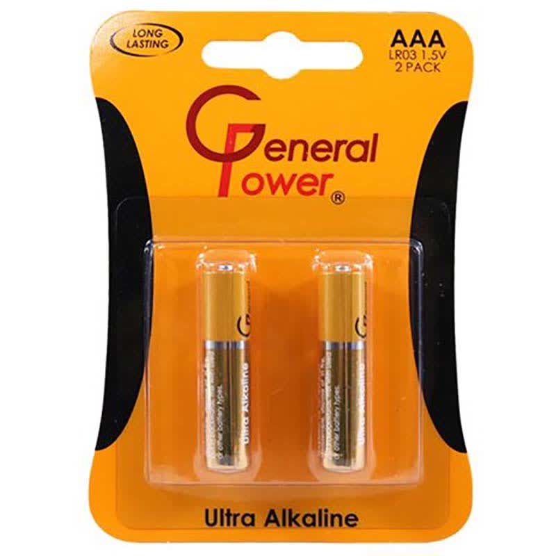 باتری نیم قلمی جنرال پاور اولترا آلکالاین General Power Ultra Alkaline LR03 بسته 2 عددی