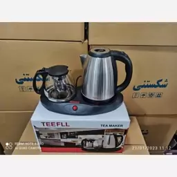 چای ساز (چایی ساز برقی) مدل کنارهمی مارک تیفل چایساز ( کتری با قوری ) مشکی 1.8 لیتری  ساده