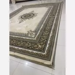 فرش 1200 شانه کاشان نخ آکریلیک تراکم 3600 ، فرش 12 متری کاشان رنگ کرم گل برجسته ( قبل از ثبت موجودی چک کنید)