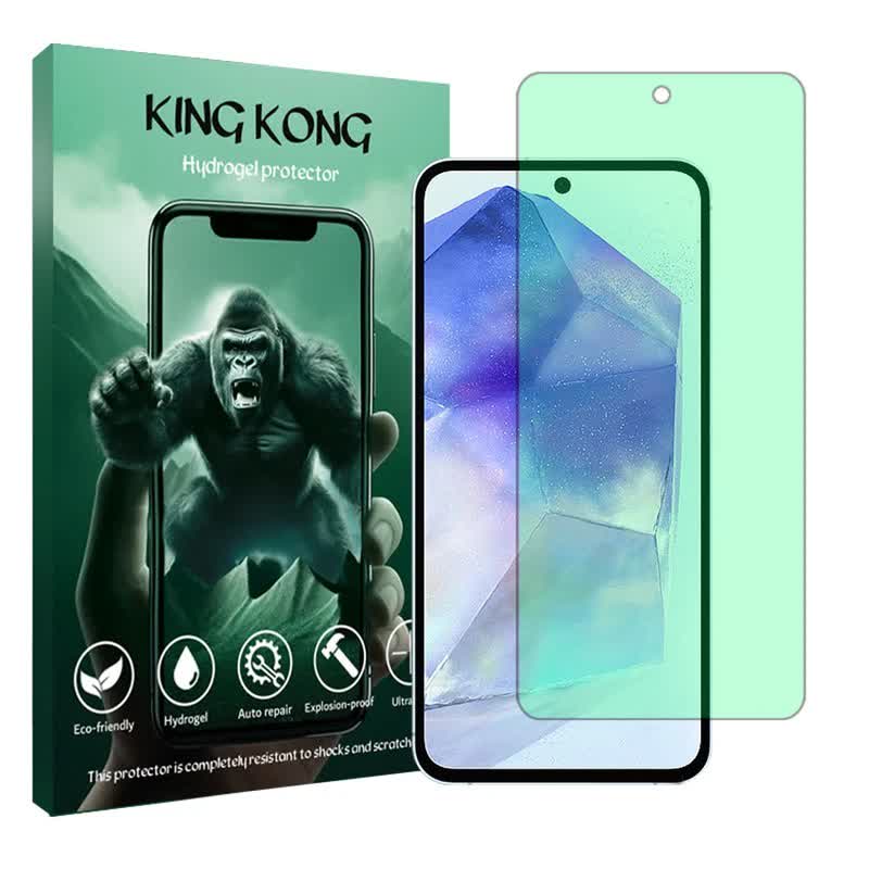 گلس سامسونگ Galaxy A55 5G مدل هیدروژلی گرین لایت برند کینگ کونگ 