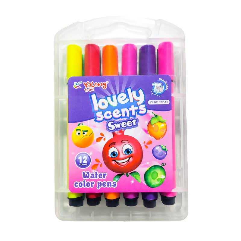 ماژیک رنگ آمیزی یالونگ مدل Lovely Scents کد 1202 بسته 12 عددی