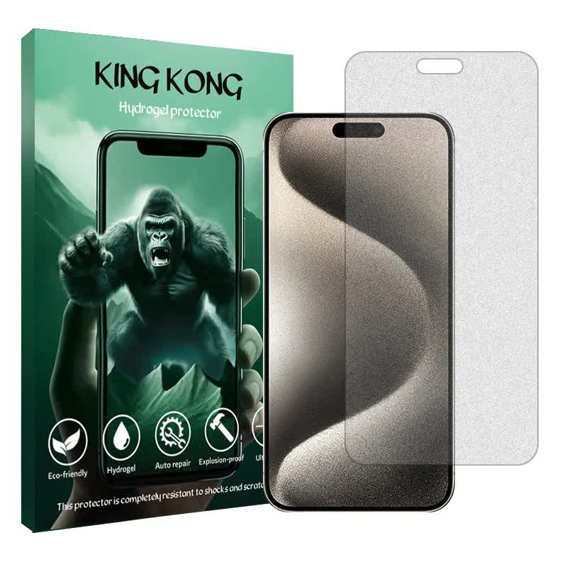 گلس اپل iPhone 15 Pro Max مدل هیدروژلی مات برند کینگ کونگ