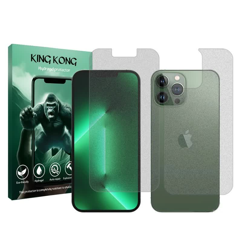 گلس اپل iPhone 13 Pro Max مدل هیدروژلی مات برند کینگ کونگ به همراه محافظ پشت گوشی