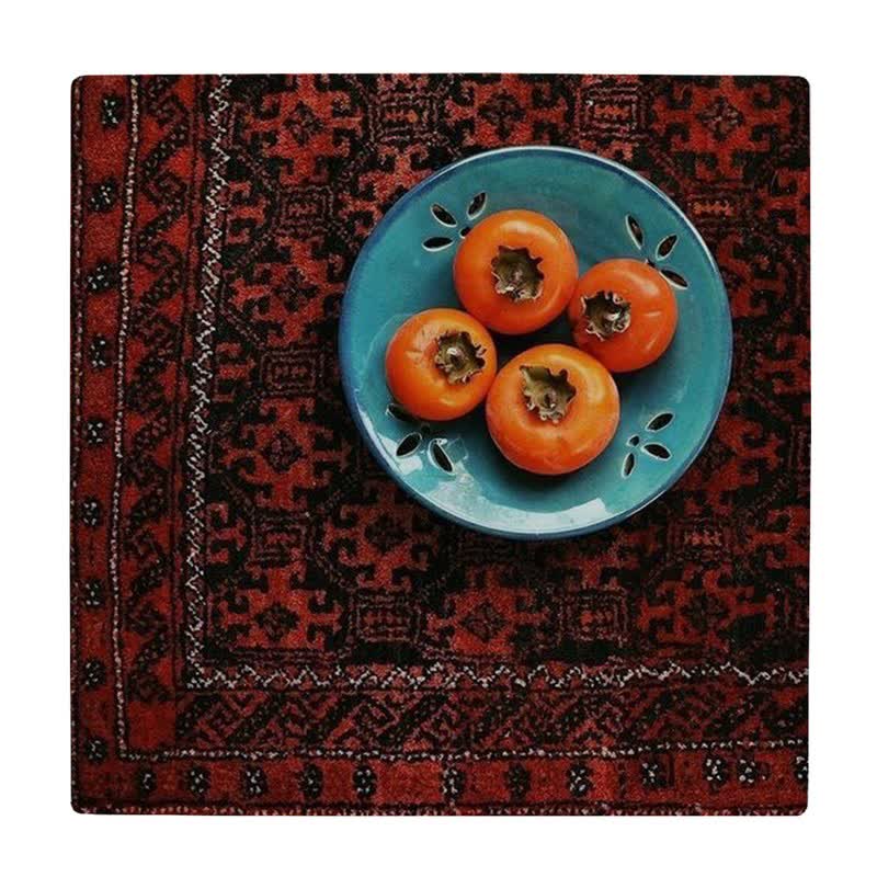 کاشی  طرح بشقاب خرمالو و فرش قدیمی مدل لوحی کد 2491