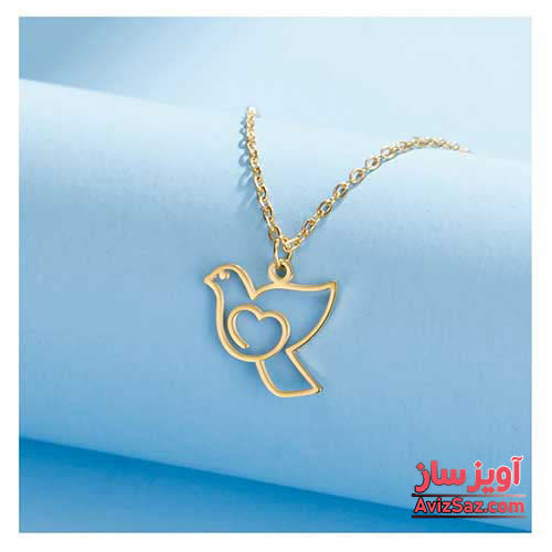 گردنبند پرنده و قلب کد 101902