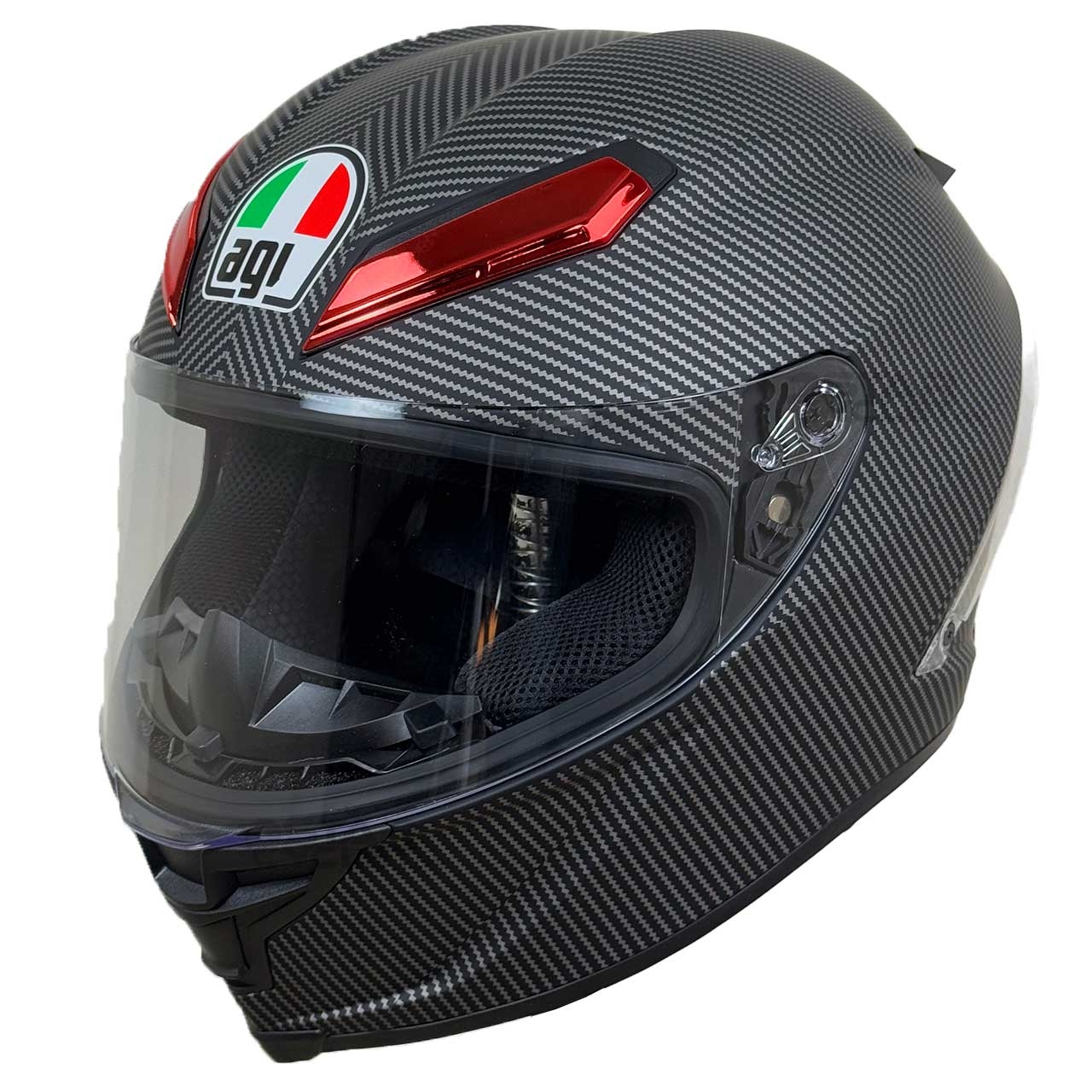 کلاه کاسکت فک ثابت طرح AGV مدل CARBON RED