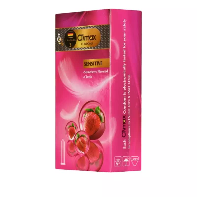 کاندوم کلایمکس توت فرنگی بسته 12 عددی
