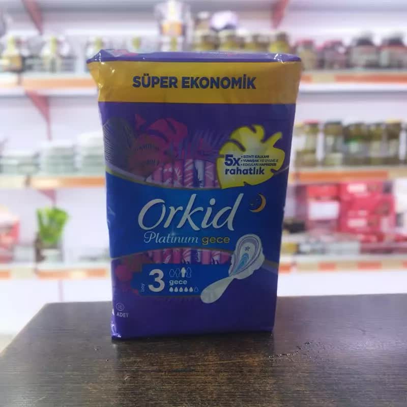 نوار بهداشتی ارکید پلاتینیوم ویژه شب سایز3 بسته 16 عددی