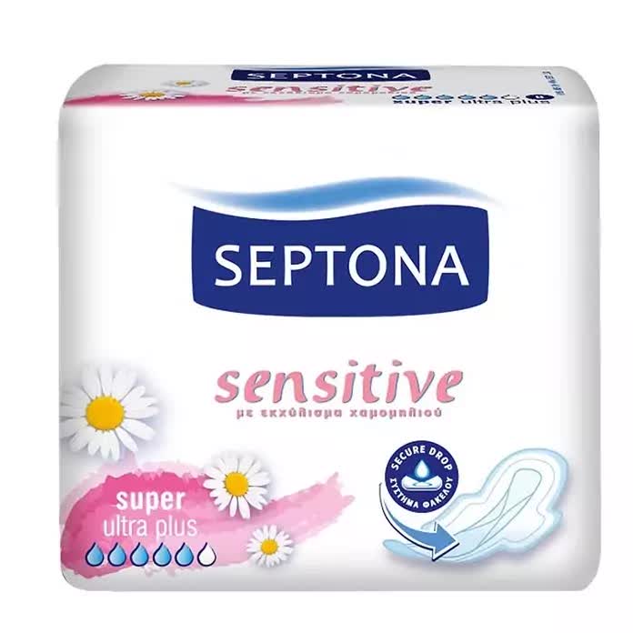 نوار بهداشتی سپتونا قطر نازک مدل Super Ultra Plus Sensitive
تعداد 8 عددی