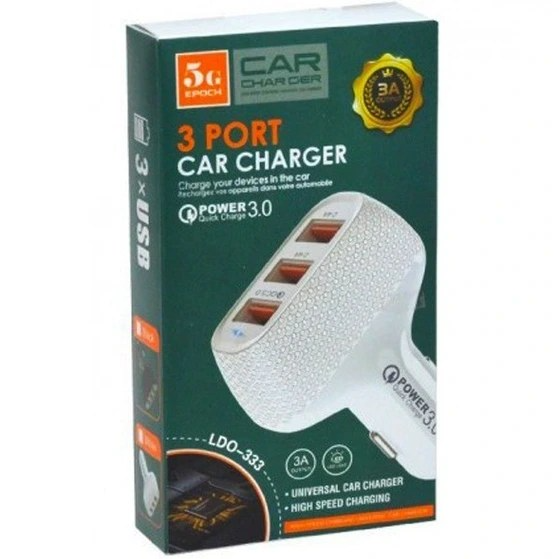 شارژر فندکی 3 پورت الدینیو LDO-333