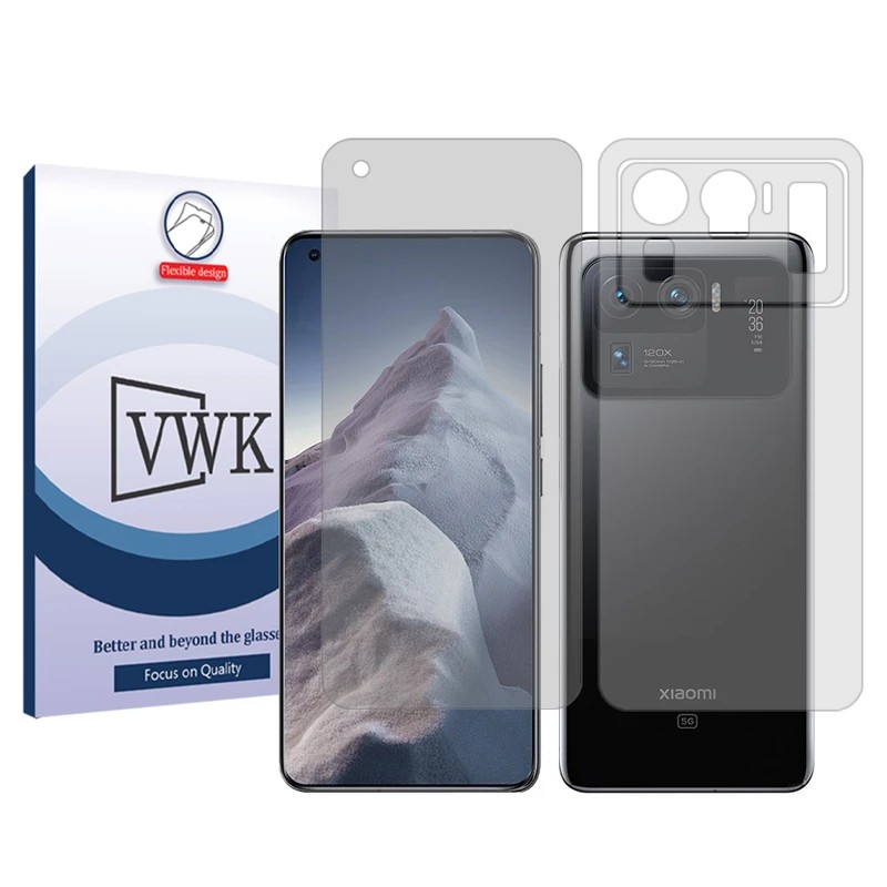 گلس شفاف شیائومی Mi 11 Ultra برند VWK به همراه محافظ پشت گوشی
