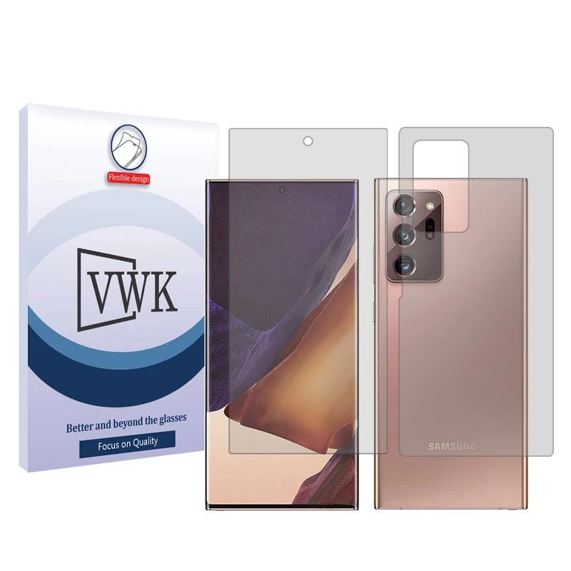 گلس شفاف سامسونگ Galaxy Note20 Ultra 5G برند VWK به همراه محافظ پشت گوشی