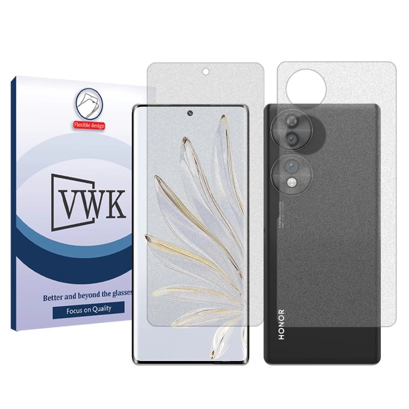 گلس مات آنر 70 برند VWK به همراه محافظ پشت گوشی