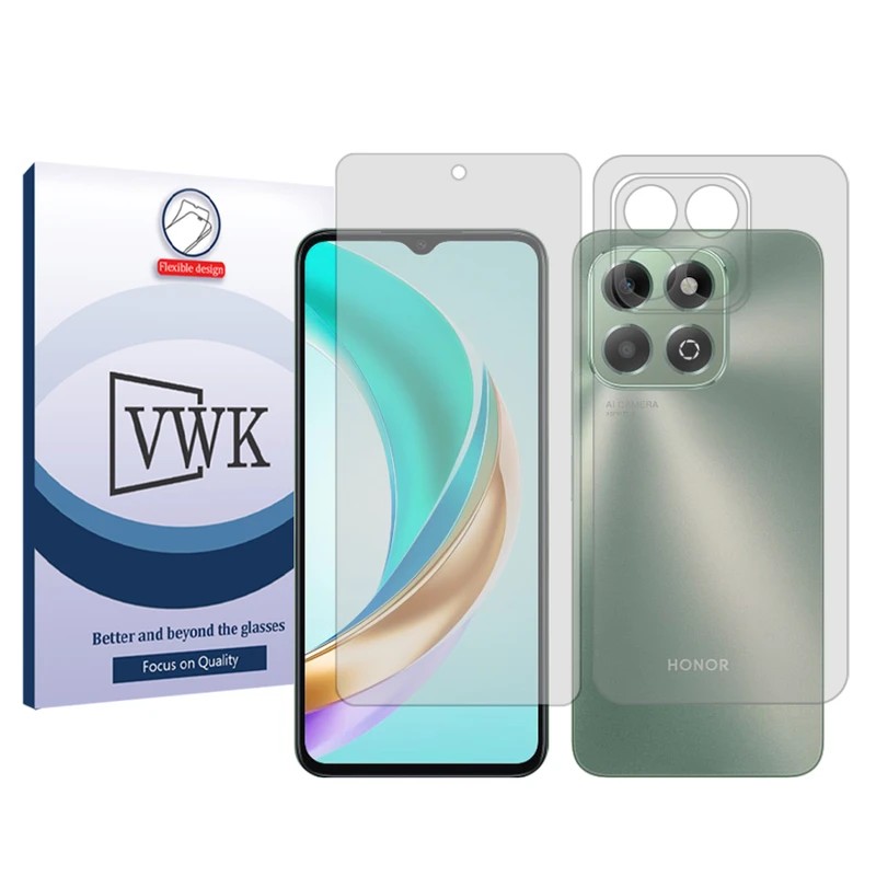 گلس شفاف آنر X6b برند VWK به همراه محافظ پشت گوشی