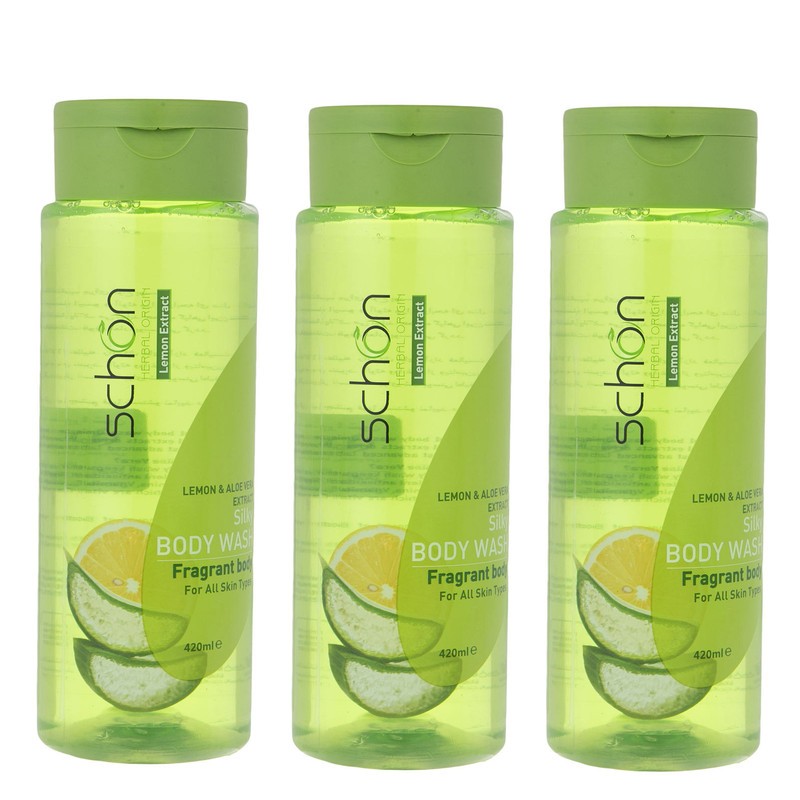 شامپو بدن شون مدل Aloevera and Lemon حجم 420 میلی لیتر مجموعه 3 عددی
