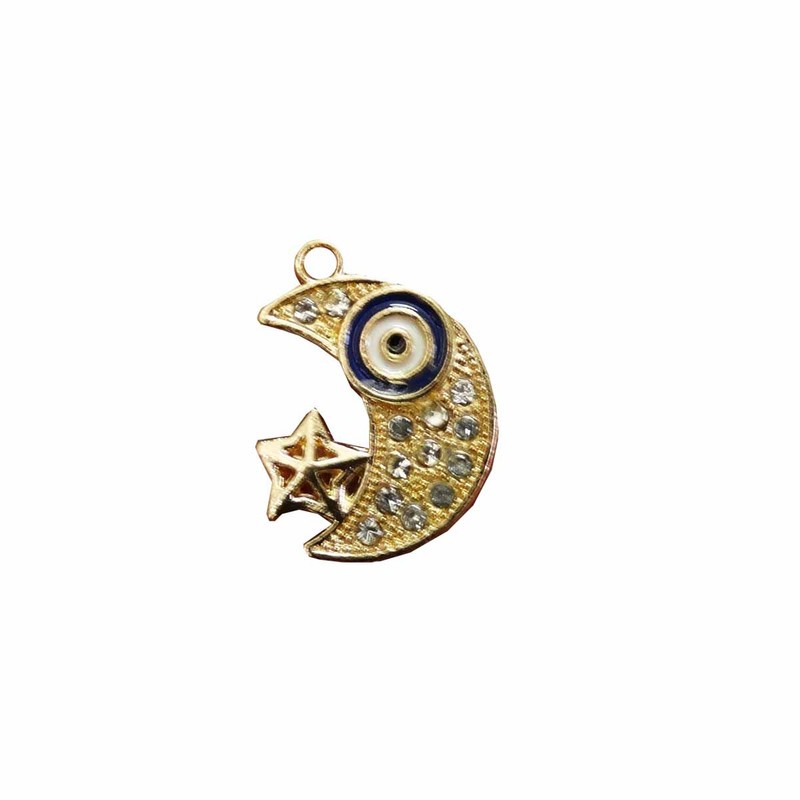آویز گردنبند زنانه مدل ماه و ستاره نگین دار کد AG 1042