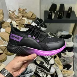 کتونی نایک پختی مشکی سفید طوسی زنانه دخترانه کفش ونس اسپرت اسپورت نایکی NIKE جورابی کشبافت طبی  رانینگ ورزشی سبک راحت 