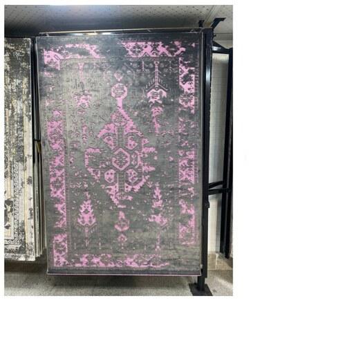فرش ماشینی 9متری(2.5در3.5) طرح پتینه کد2018 زمینه صورتی