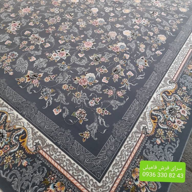 فرش ماشینی نقشه جانان6متری رنگ دودی700شانه تراکم2550