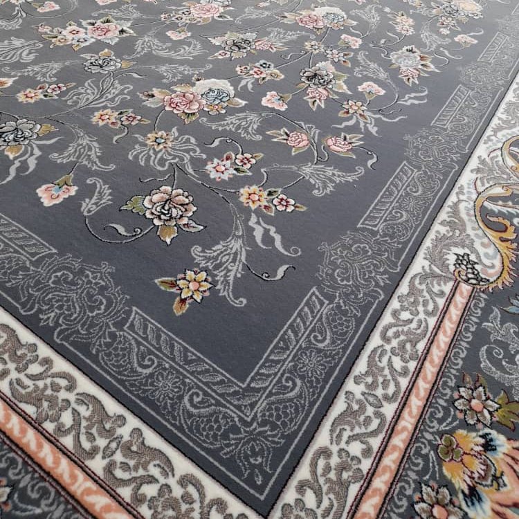 فرش ماشینی نقشه جانان6متری رنگ دودی700شانه تراکم2550