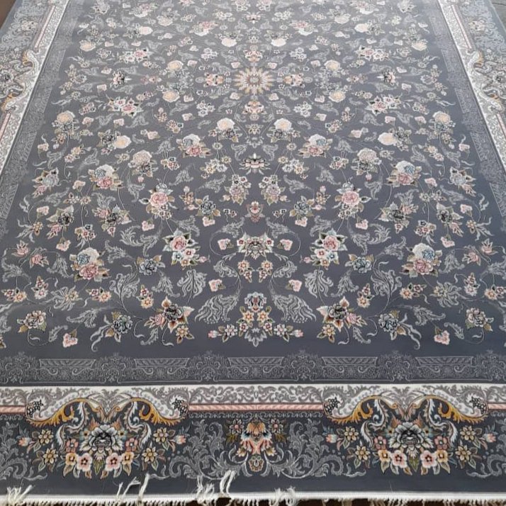 فرش ماشینی نقشه جانان6متری رنگ دودی700شانه تراکم2550