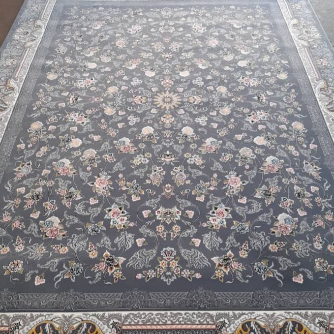 فرش ماشینی نقشه جانان6متری رنگ دودی700شانه تراکم2550