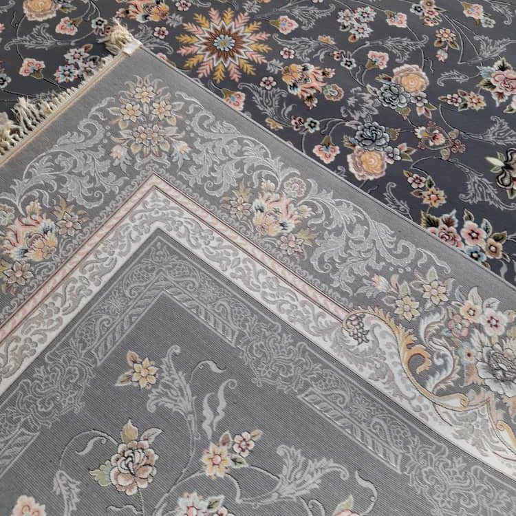 فرش ماشینی نقشه جانان6متری رنگ دودی700شانه تراکم2550