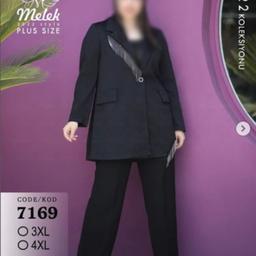 کت زنانه یقه انگلیسی جلو دکمه  سایز بزرگ مناسب 52  تا 60