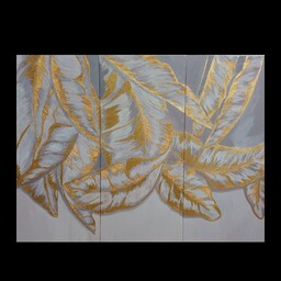 تابلوی دکوراتیو  دست ساز.سه لت.اندازه هر لت(40 در 90).کار شده با خمیر تکسچر و  رنگ اکریلیک و ورق طلا