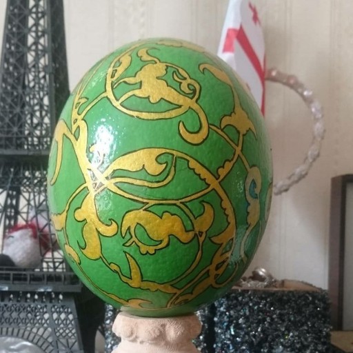 تخم شترمرغ تذهیب سبز