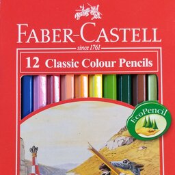 مداد رنگی 12 رنگ فابر کاستل جلد کاغذی 