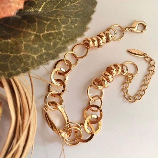 دستبند طرح فوق العاده خاص مارک ژوپینگ با زنجیر سایز مناسب تمامی اندازه ها با روکش طلا و کیفیت عااالی
