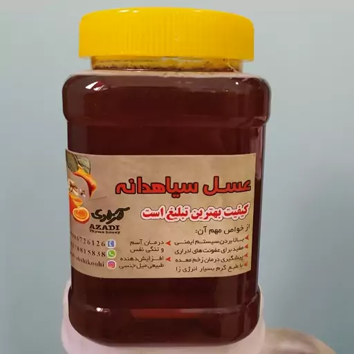 عسل سیاه دانه  خوش طعم مستقیم از زنبوردار یک کیلو گرم برداشت 1403 