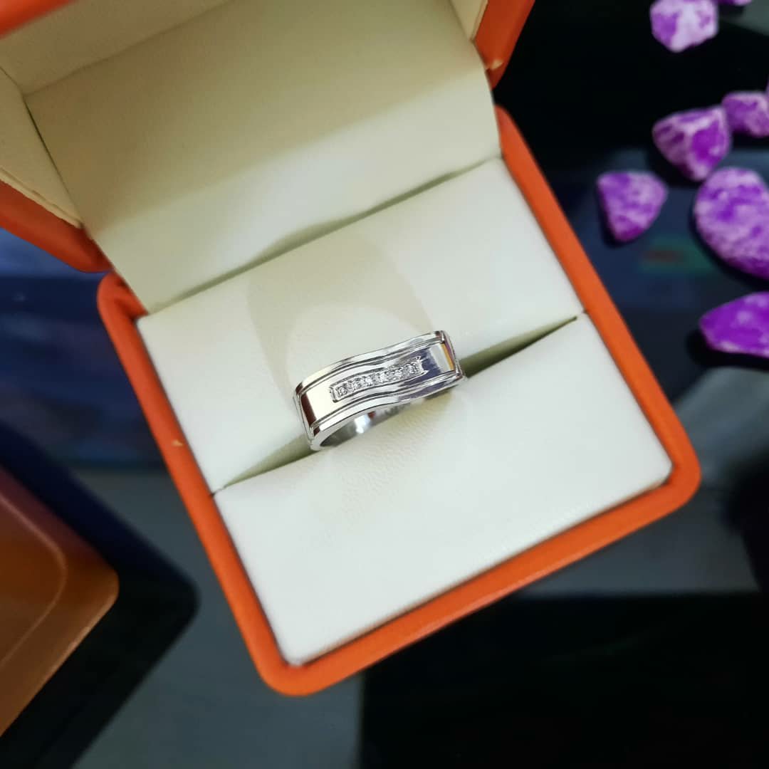 حلقه ازدواج تک استیل مدل ریلی کاملا طرح طلا