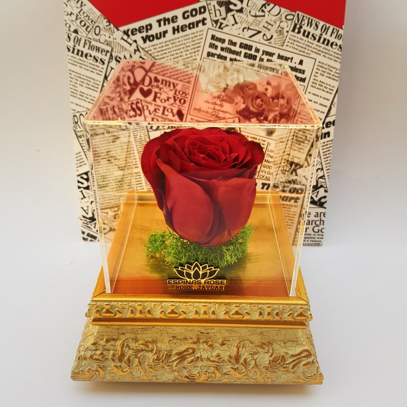 گل رز جاودان هفت رنگ همراه با باکس سلطنتی