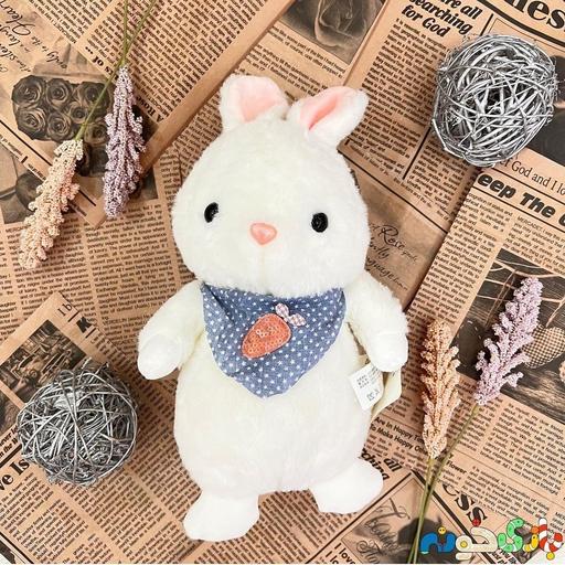 عروسک پولیشی خرگوش دستمال گردنی دو رنگ 