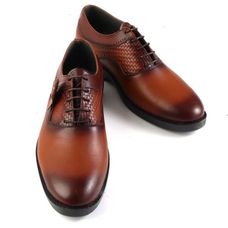 کفش مردانه مدل کوروش چاپی در دو رنگ مشکی و عسلی سایز 40 تا 44 ارسال رایگان