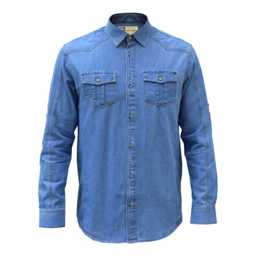 پیراهن جین مردانه آستین بلند اسپرت پایتی جامه کد 4105502